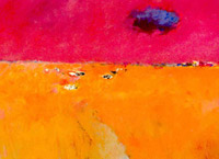 Landscape in orange and red