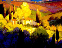 Light breaking on house ,san gimignano