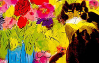 Cat with flowers