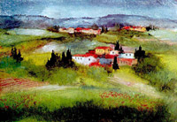 Paesaggio toscano in primavere