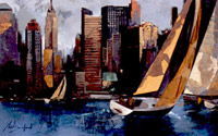 Sailboats in manhatten I