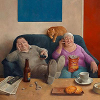 Familie aan de lijn